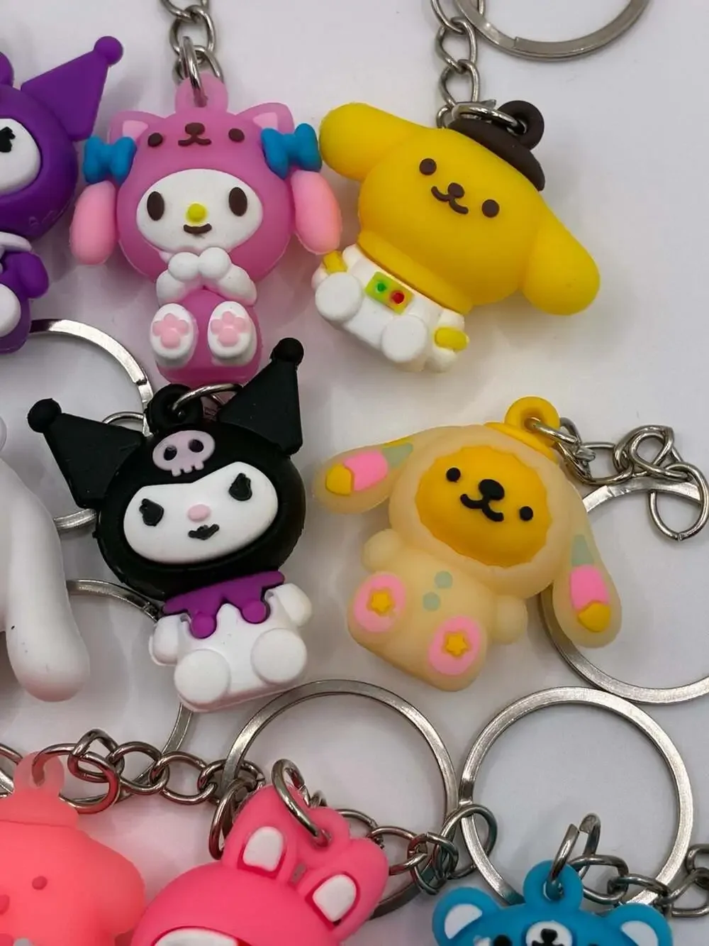 Hello Kitty Silicone Character Keychains Set of 3